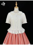 Miss Point Apple Double Lily Mushroom Cotton Blouse(Reservation/Full Payment Without Shipping)